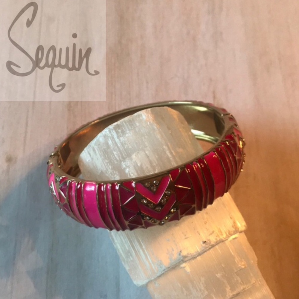 Sequin Wide Bangle Bracelet